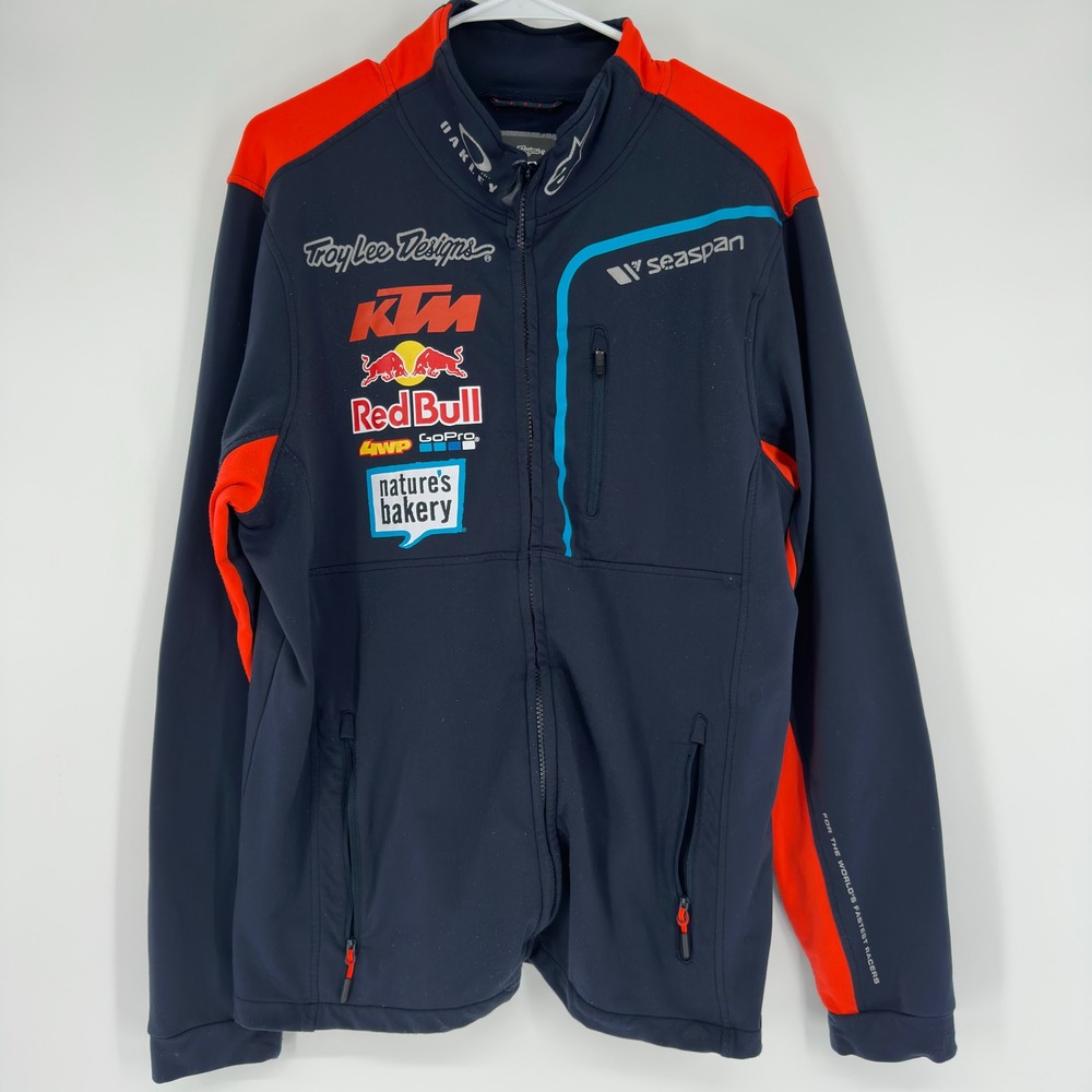 Troy Lee Designs KTM Red Bull Racing Softshell Jacket Navy Blue Mens Large